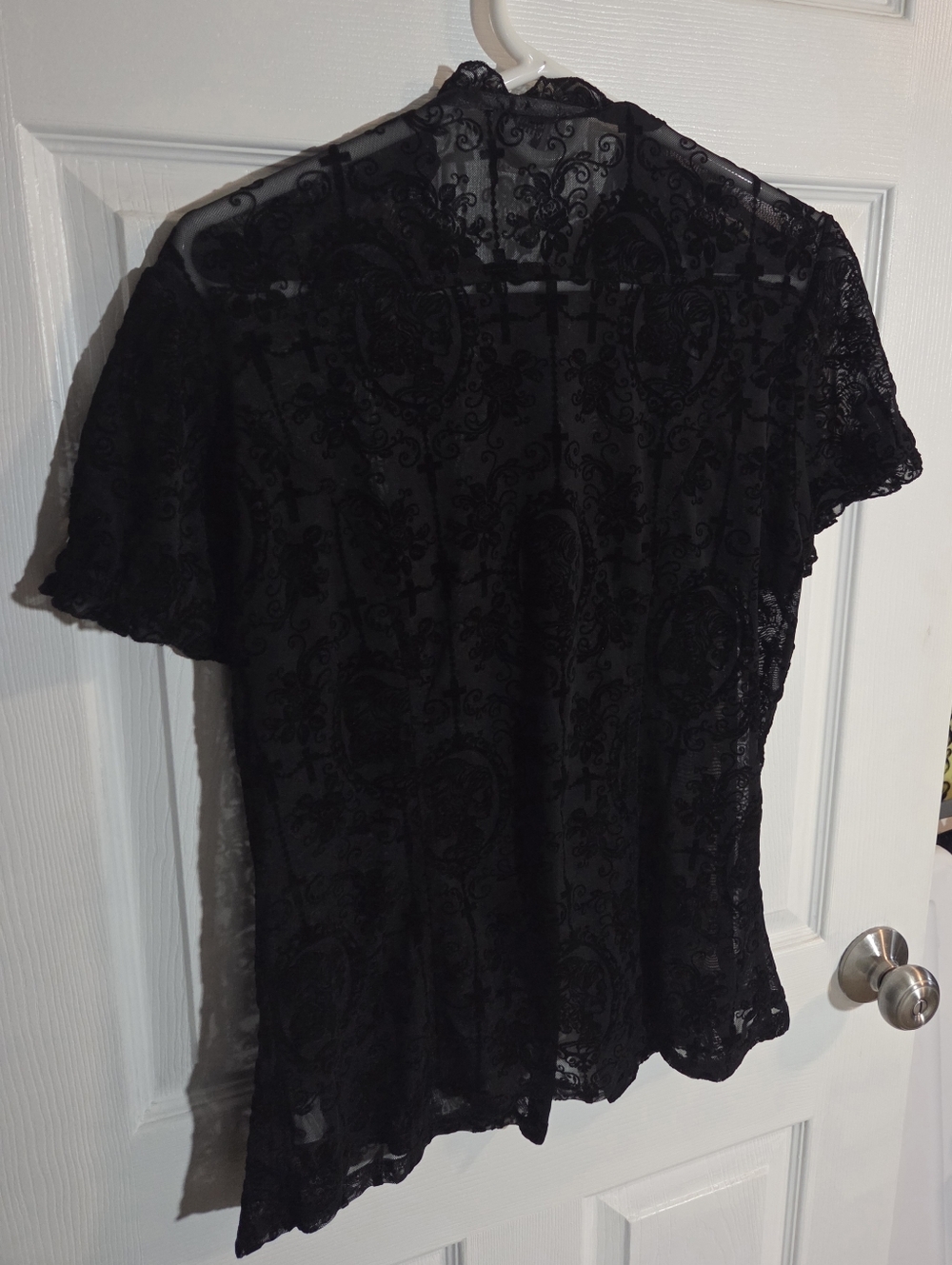 Unique Vintage Gothic Print Blouse - Picture 4 of 4